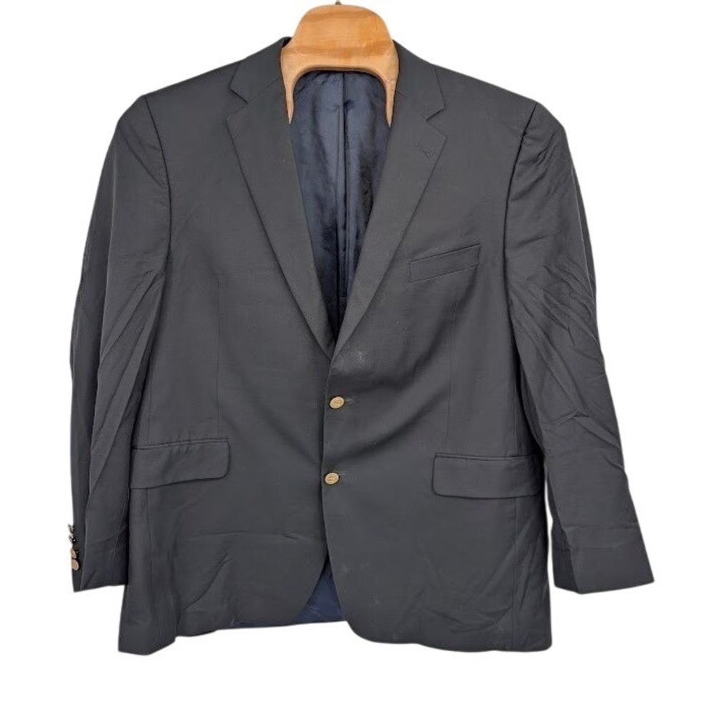 Vineyard Vines Luxor SPJ 100%‎ Wool suit jacket gold buttons navy 46 R